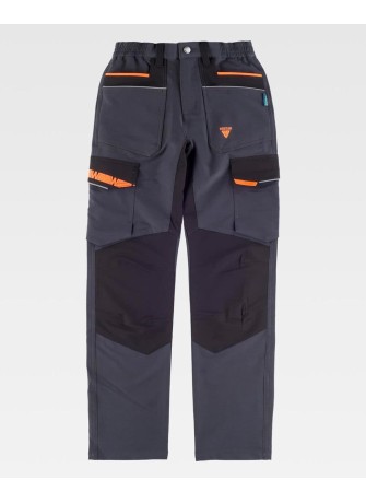 Pantalón multibolsillos elástico combinado WF3050
