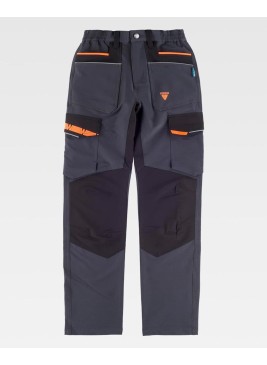 Pantalón multibolsillos elástico combinado WF3050