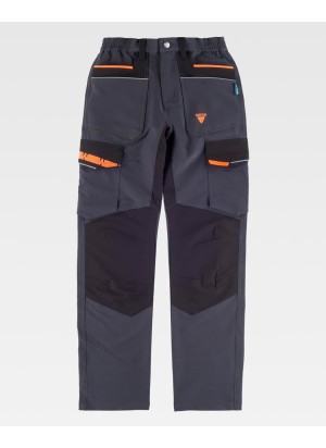 Pantalón multibolsillos elástico combinado WF3050