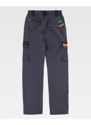 Pantalón multibolsillos elástico combinado WF3050