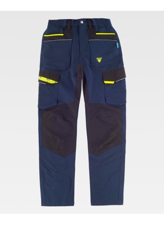 Pantalón multibolsillos elástico combinado WF3050