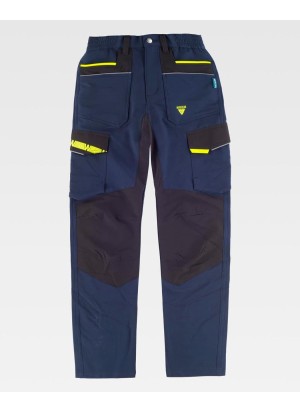 Pantalón multibolsillos elástico combinado WF3050