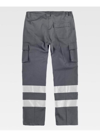Pantalón recto elástico con cintas reflectantes Workteam B1437