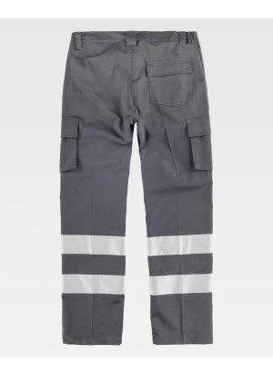 Pantalón recto elástico con cintas reflectantes Workteam B1437