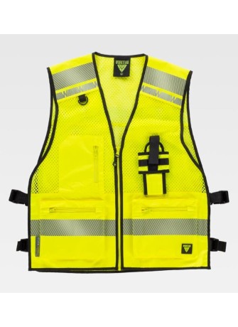 Chaleco reflectante con rejilla y hebillas regulables Workteam C3604 Amarillo
