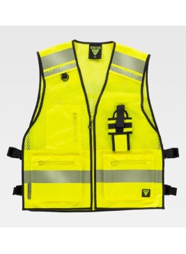 Chaleco reflectante con rejilla y hebillas regulables Workteam C3604 Amarillo