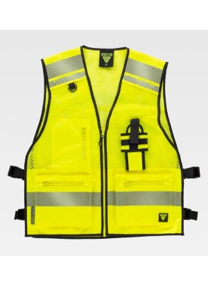 Chaleco reflectante con rejilla y hebillas regulables Workteam C3604 Amarillo