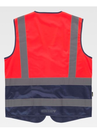Chaleco reflectante rojo con identificador Workteam C3667