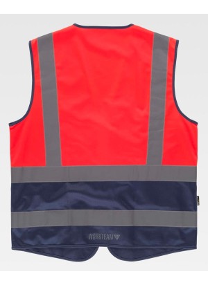 Chaleco reflectante rojo con identificador Workteam C3667