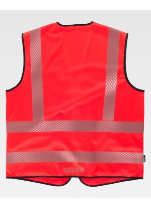 Chaleco alta visibilidad rojo con cremallera Workteam C3657
