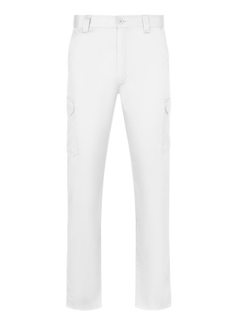 Pantalón de trabajo multibolsillos corte entallado Velilla 103026 Blanco
