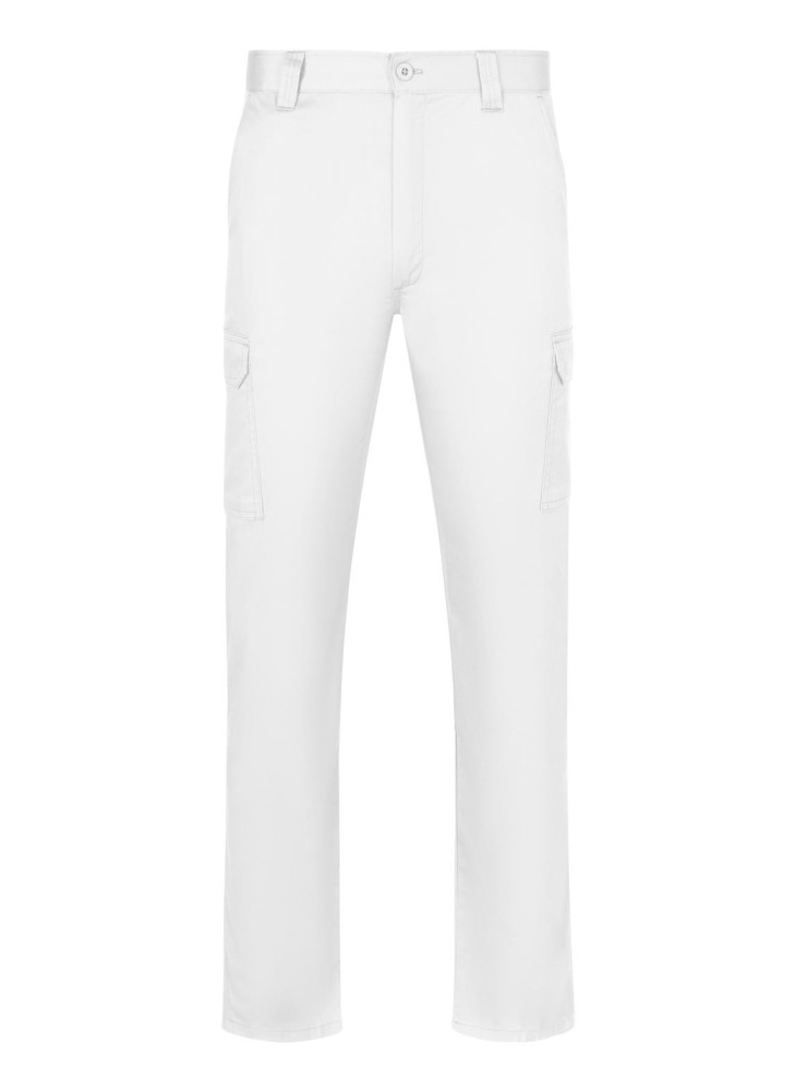 Pantalón de trabajo multibolsillos corte entallado Velilla 103026 Blanco