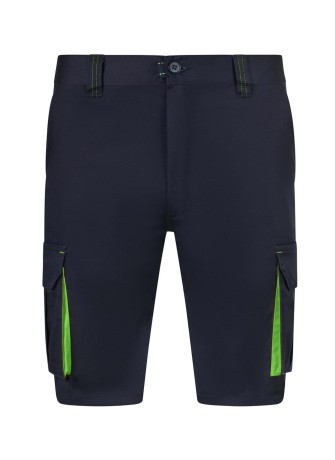 Bermuda de trabajo stretch bicolor multibolsillos