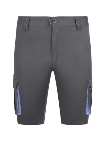 Bermuda de trabajo stretch bicolor multibolsillos