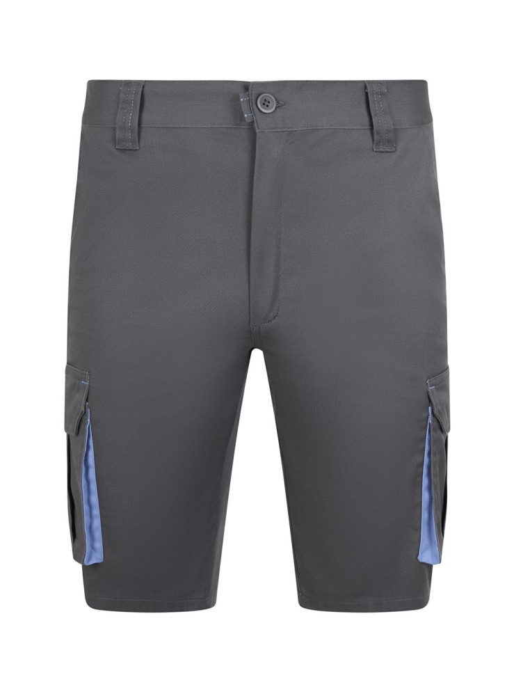 Bermuda de trabajo stretch bicolor multibolsillos