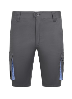 Bermuda de trabajo stretch bicolor multibolsillos
