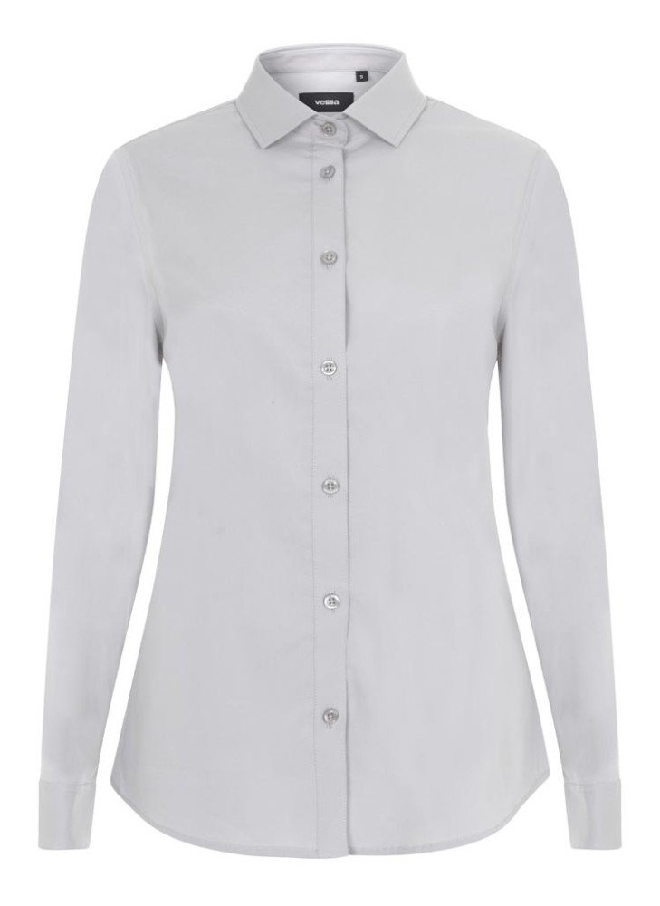 Camisa de trabajo de mujer elastica manga larga Velilla 405019S Gris hielo