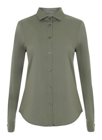 Camisa de trabajo de mujer elastica manga larga Velilla 405019S Verde oliva