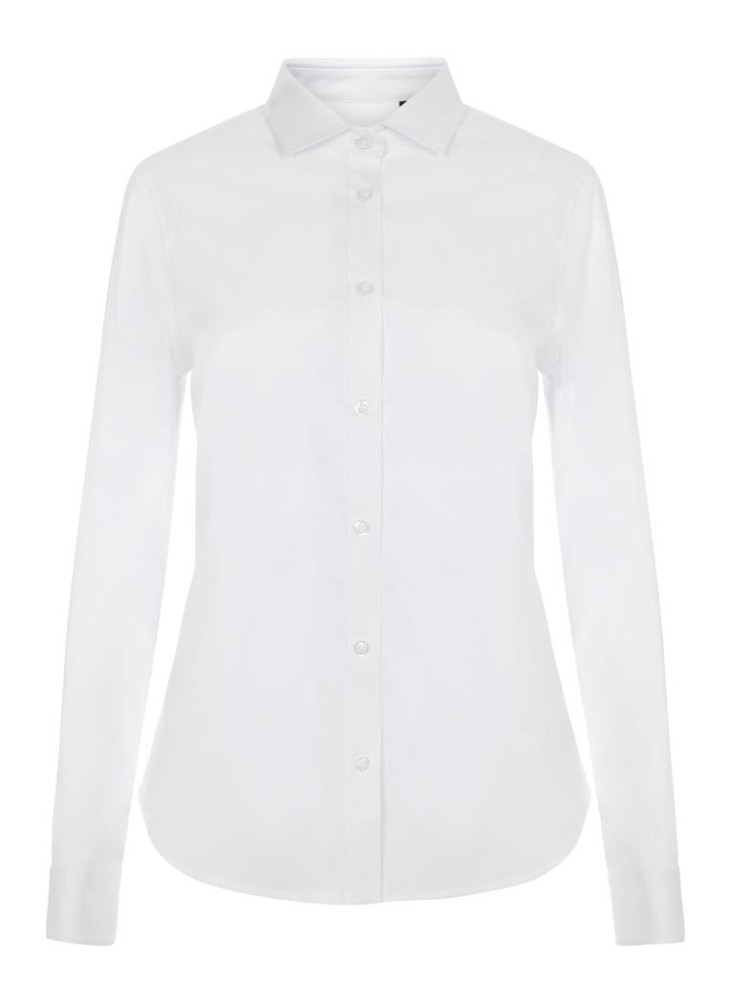 Camisa de trabajo de mujer elastica manga larga Velilla 405019S Blanca