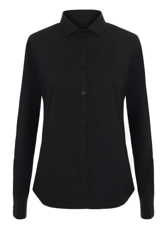 Camisa de trabajo de mujer elastica manga larga Velilla 405019S Negra