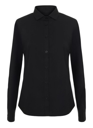 Camisa de trabajo de mujer elastica manga larga Velilla 405019S Negra