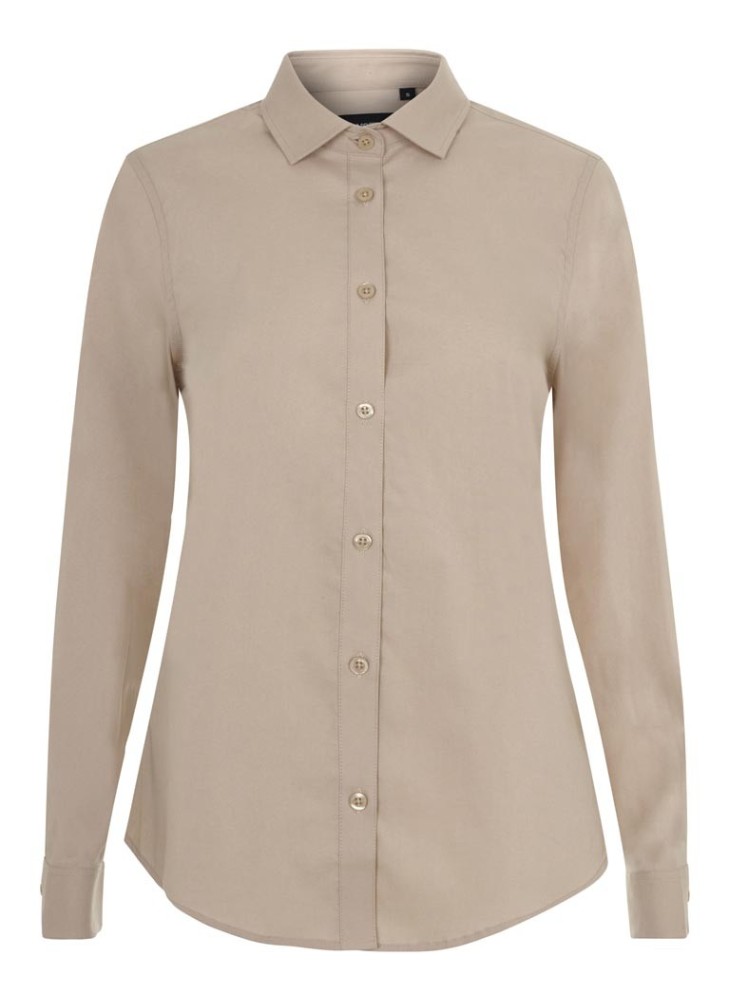 Camisa de trabajo de mujer elastica manga larga Velilla 405019S Beige