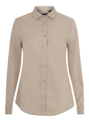 Camisa de trabajo de mujer elastica manga larga Velilla 405019S Beige