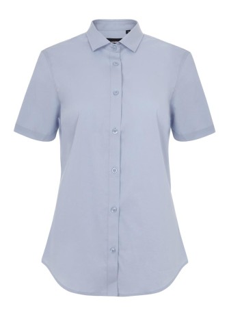 Camisa Stretch mujer cuello italiano y manga corta Velilla 405018S