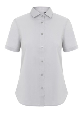Camisa Stretch mujer cuello italiano y manga corta Velilla 405018S