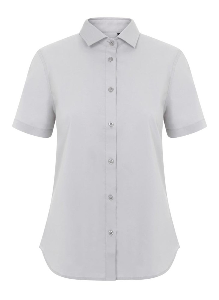 Camisa Stretch mujer cuello italiano y manga corta Velilla 405018S