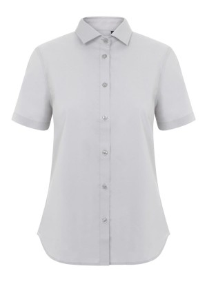 Camisa Stretch mujer cuello italiano y manga corta Velilla 405018S