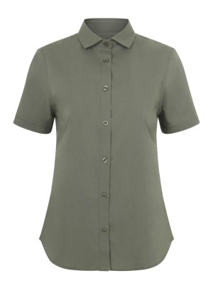 Camisa Stretch mujer cuello italiano y manga corta Velilla 405018S
