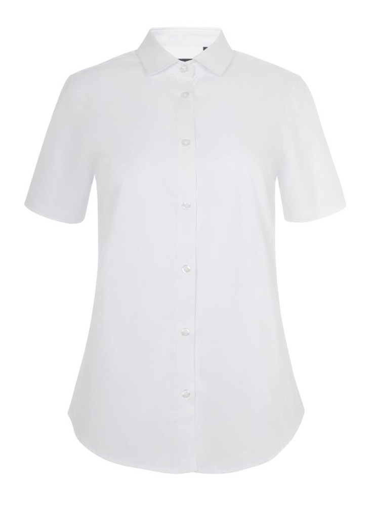Camisa Stretch mujer cuello italiano y manga corta Velilla 405018S