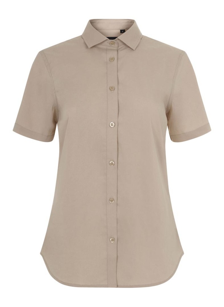Camisa Stretch mujer cuello italiano y manga corta Velilla 405018S