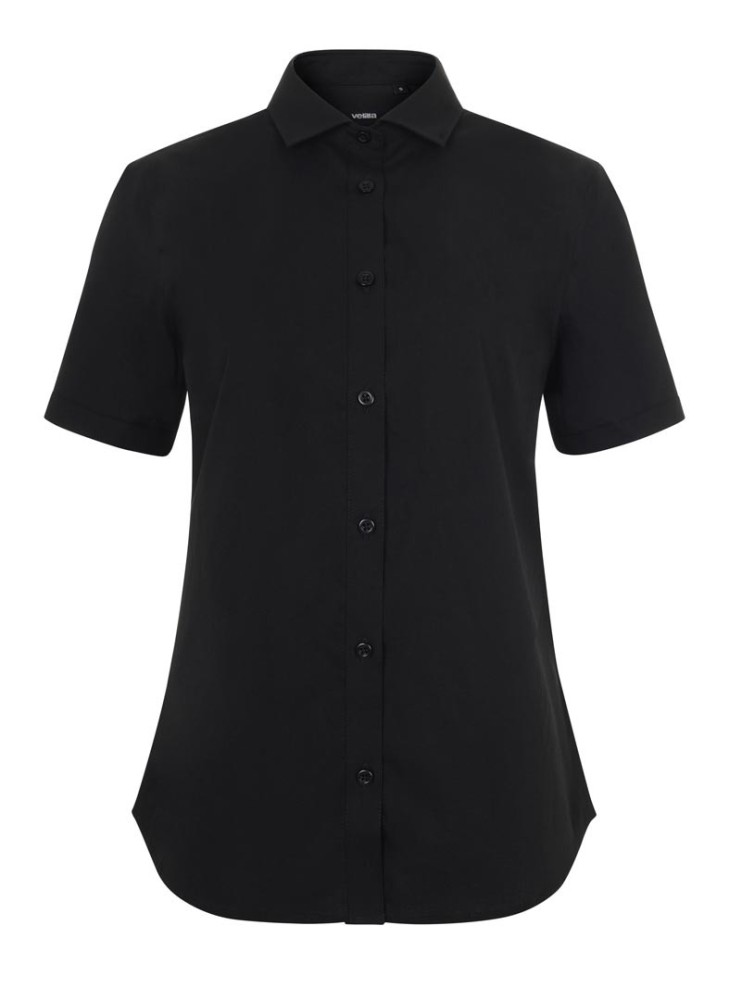 Camisa Stretch mujer cuello italiano y manga corta Velilla 405018S