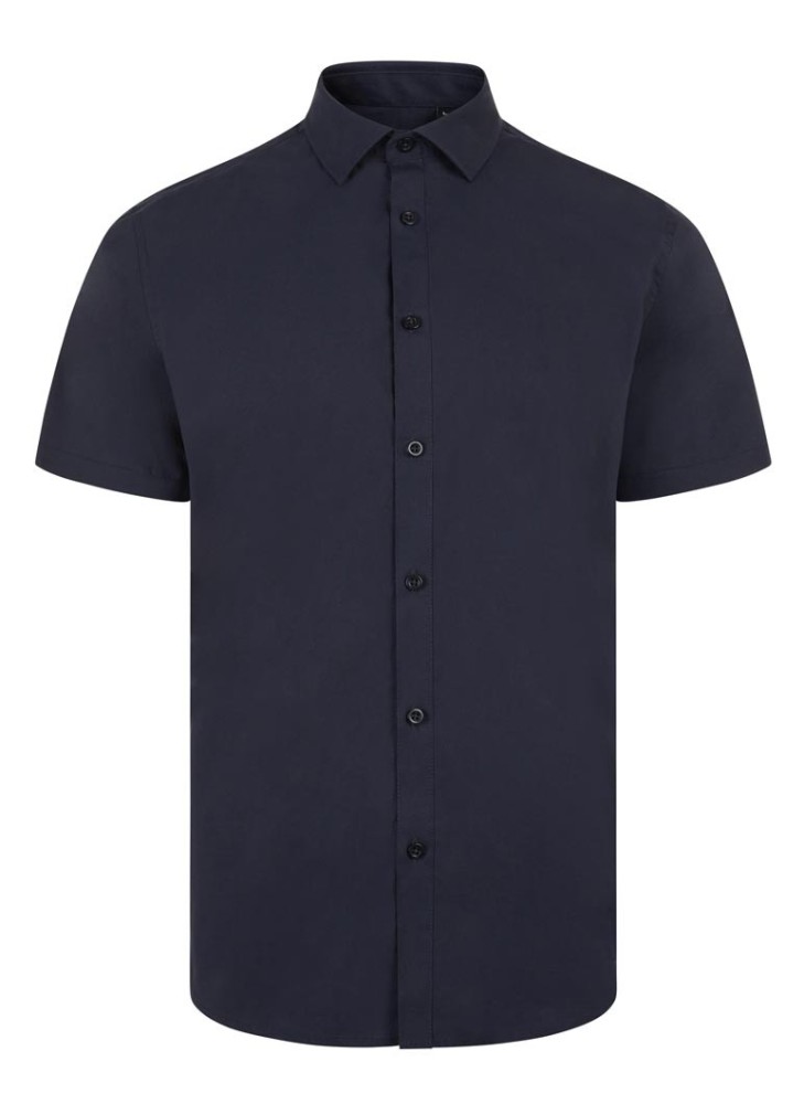 Camisa Stretch cuello italiano y manga corta Velilla 405016S
