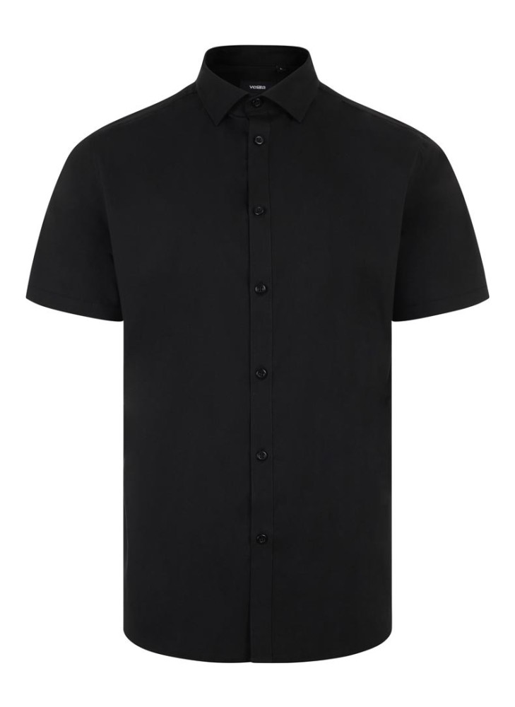 Camisa Stretch cuello italiano y manga corta Velilla 405016S