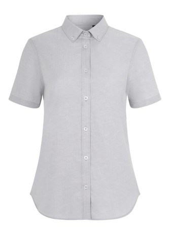 Camisa de trabajo oxford stretch mujer manga corta Velilla 405025S Gris hielo