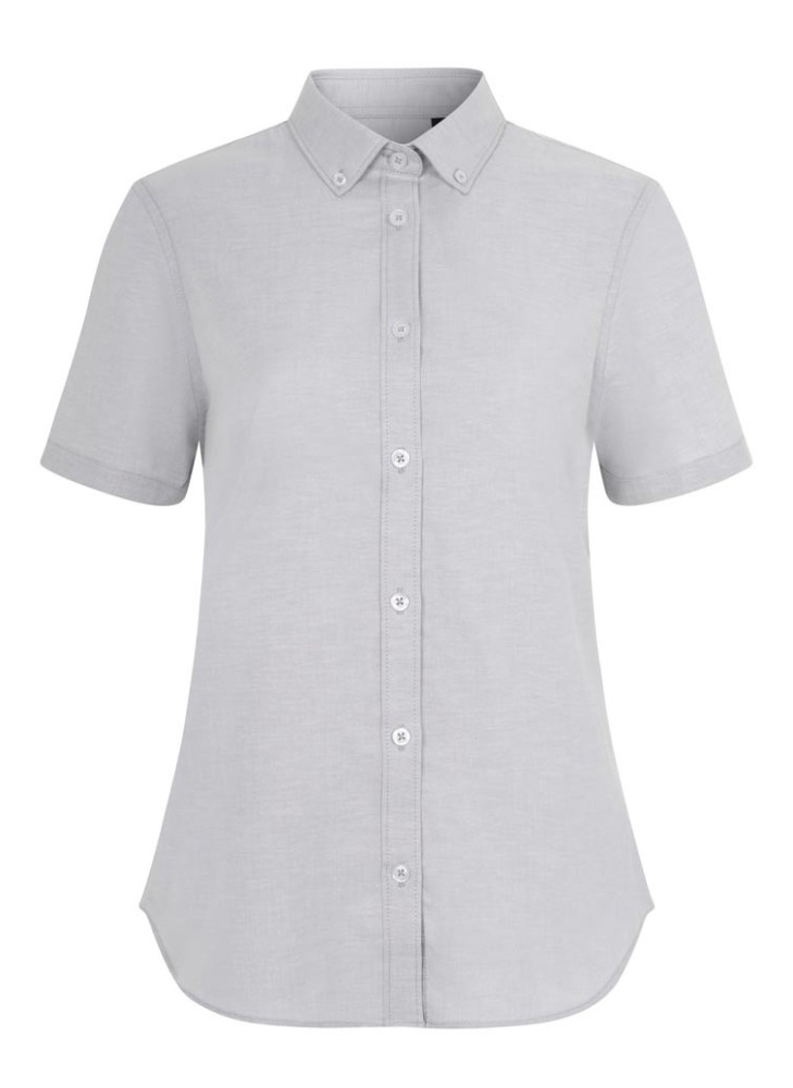 Camisa de trabajo oxford stretch mujer manga corta Velilla 405025S Gris hielo