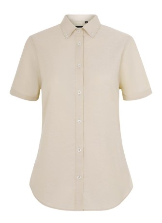 Camisa trabajo oxford stretch mujer manga corta Velilla 405025S Beige claro