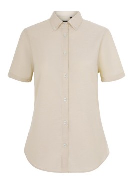 Camisa trabajo oxford stretch mujer manga corta Velilla 405025S Beige claro