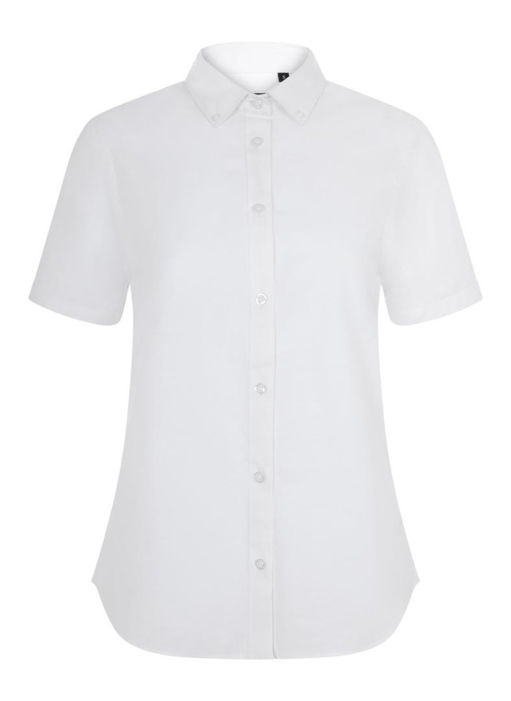 Camisa de trabajo oxford stretch mujer manga corta Velilla 405025S Blanca