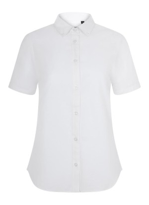 Camisa de trabajo oxford stretch mujer manga corta Velilla 405025S Blanca
