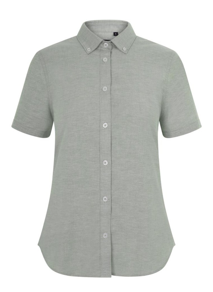 Camisa trabajo oxford stretch mujer manga corta Velilla 405025S Verde oliva
