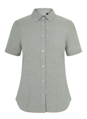 Camisa trabajo oxford stretch mujer manga corta Velilla 405025S Verde oliva