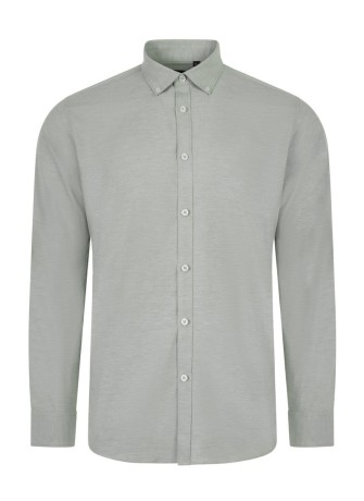 Camisa camarero oxford stretch manga larga Velilla 405004S Verde oliva