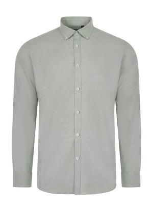 Camisa camarero oxford stretch manga larga Velilla 405004S Verde oliva