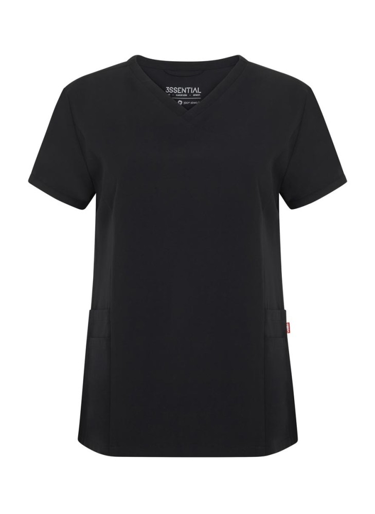 Camisola Sanitaria Stretch manga corta Mujer Velilla 535221S Negra