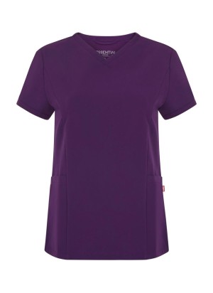 Camisola sanitaria Stretch manga corta Mujer Velilla 535221S Ciruela