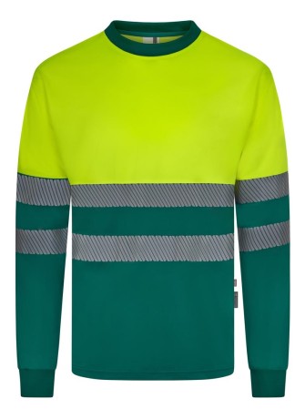 Camiseta alta visibilidad bicolor algodón ecológico manga larga Velilla 305619